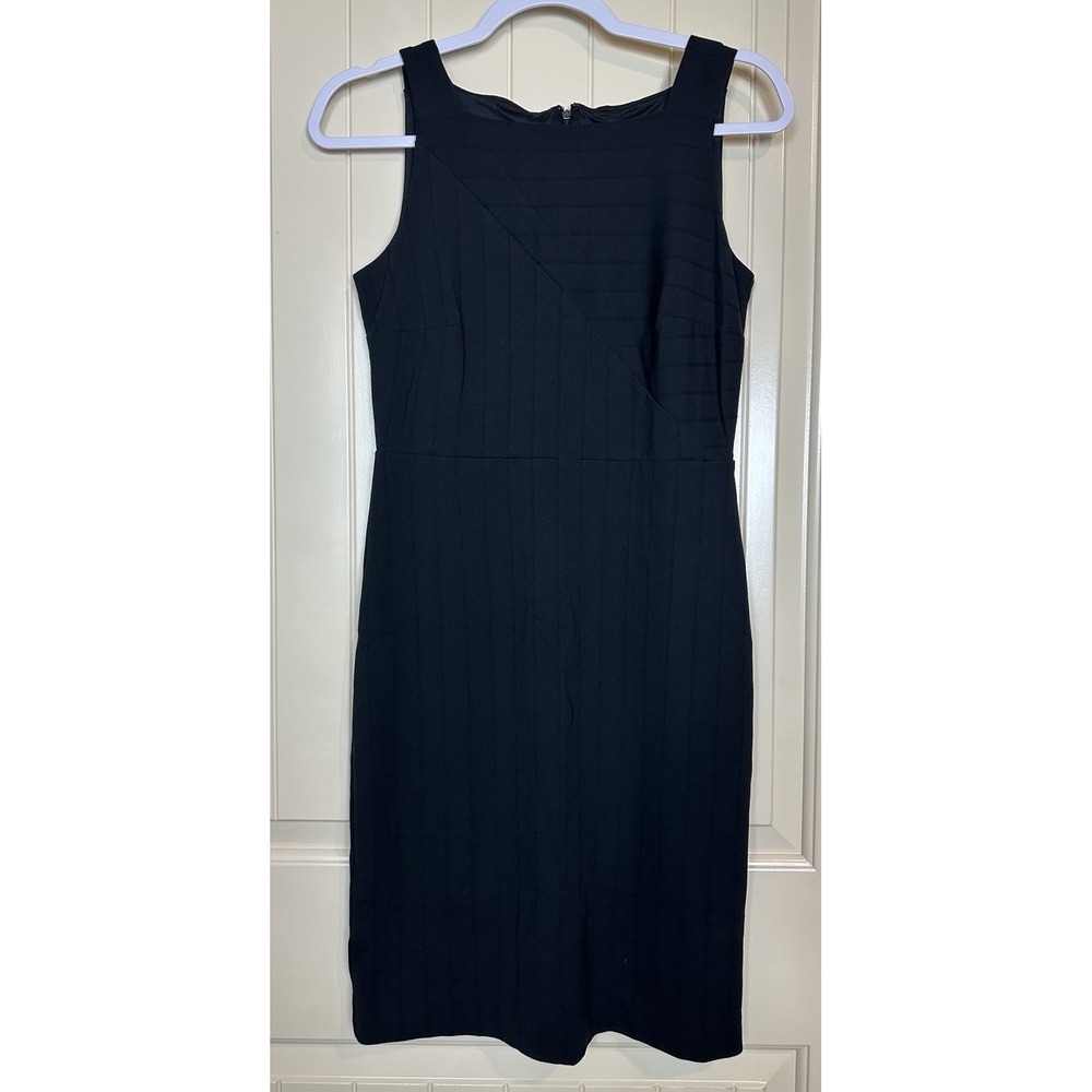 Ann Taylor Dress Womens Sz‎ 4P Black Sleeveless Square Neck Career Work GUC